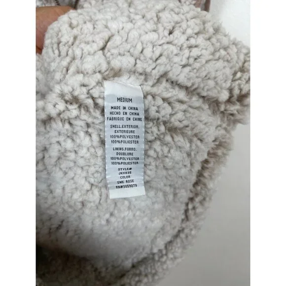 Thread & Supply Artic Teddy Bear Sherpa Fleece Vest In Pink Size M - Picture 6 of 6